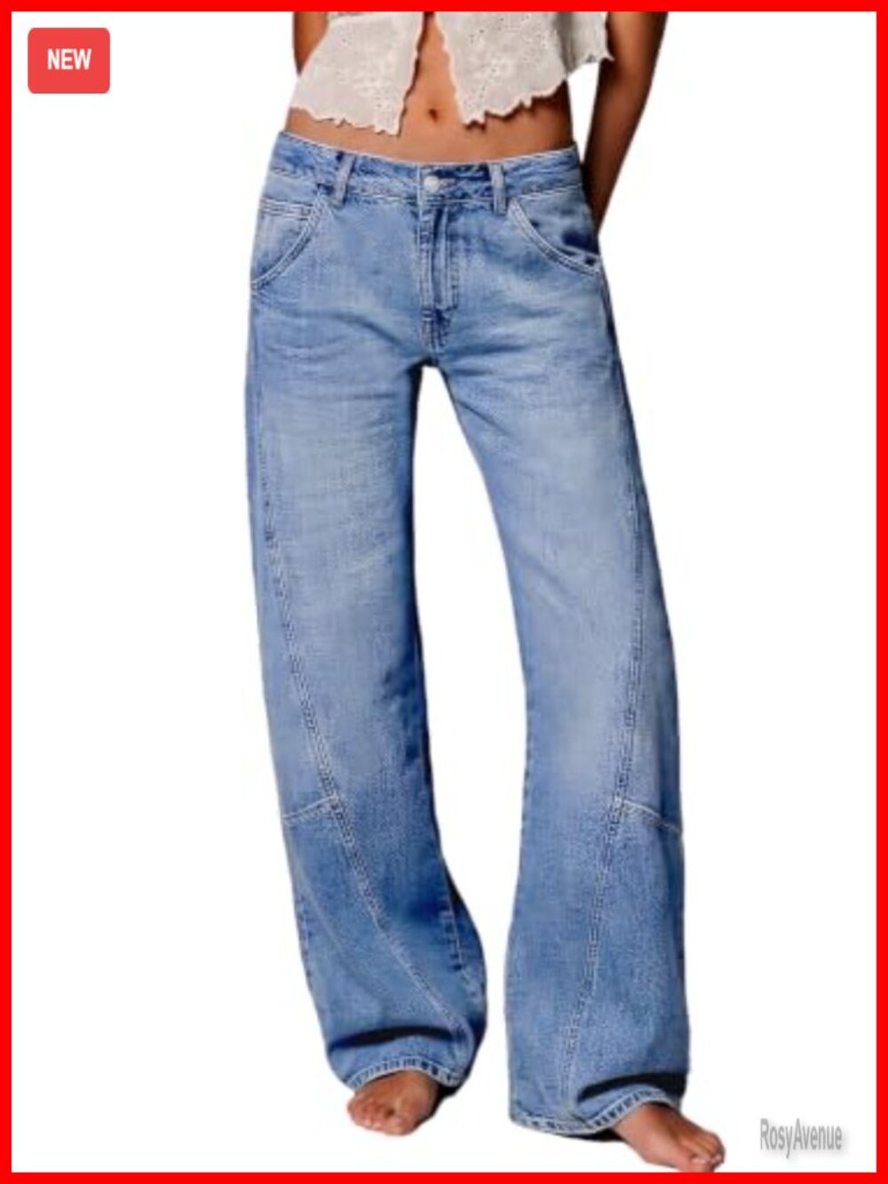 Low Rise Barrel Jeans Wide Leg Baggy Denim Pants Y2K